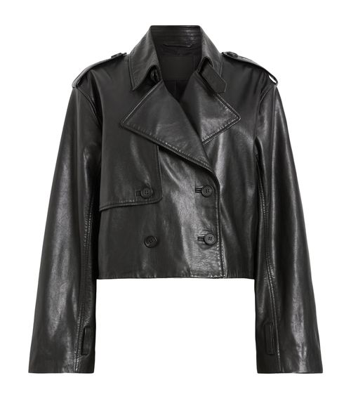 Leather Cropped Hendry Trench Coat