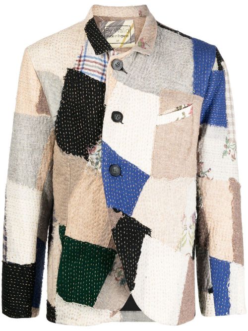 Patchwork wool jacket - Multicolour