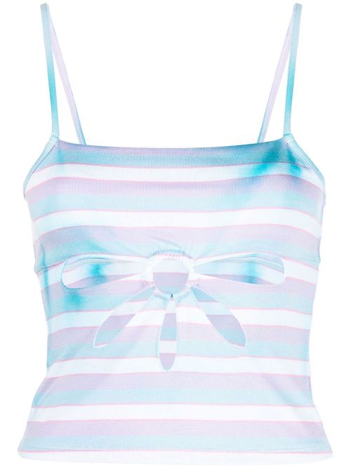 Stripe-detail tank top - Blue