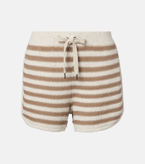 Brunello Cucinelli Striped cotton-blend shorts