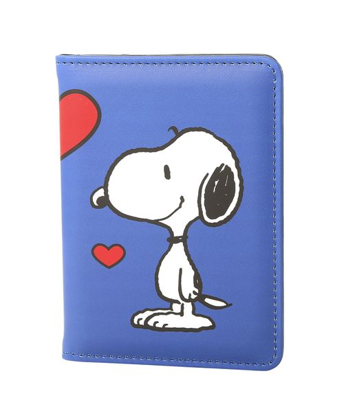 Snoopy Blue Heart Woodstock Passport Holder - Blue, red, yellow