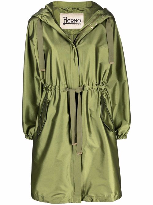 Metallic hooded parka - Green