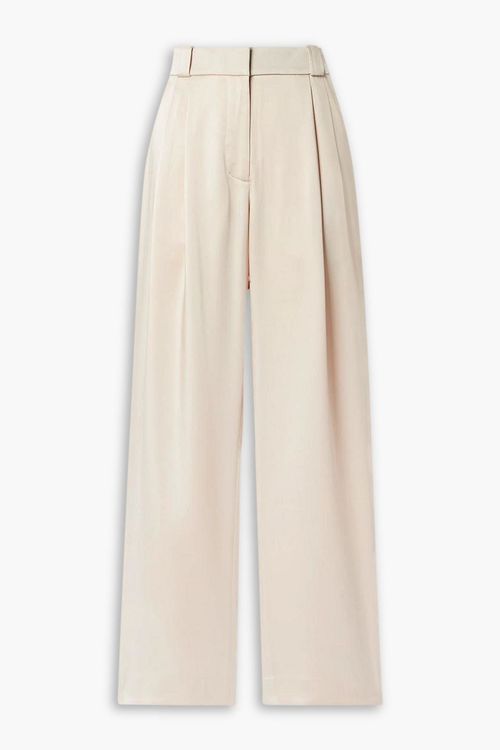 Fynn pleated crepe wide-leg pants