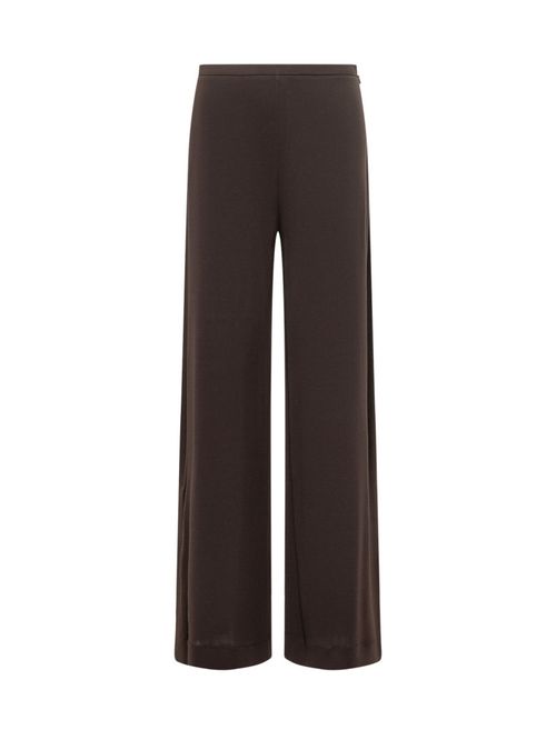 Brown Relaxed Flat Front Pants