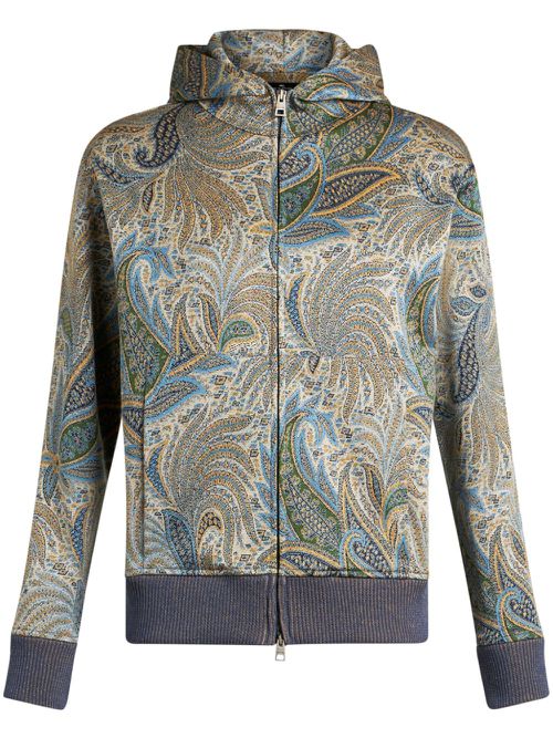 Paisley-print hoodie - Blue