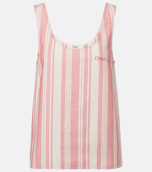 Chloé Logo striped cotton top