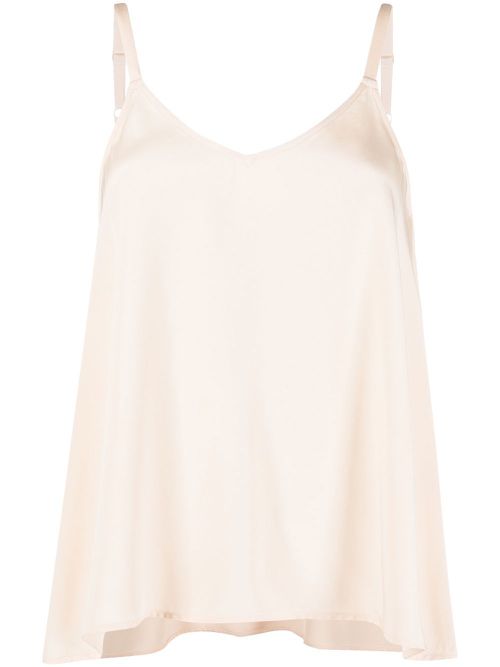 Loose-fit strappy silk top - Pink