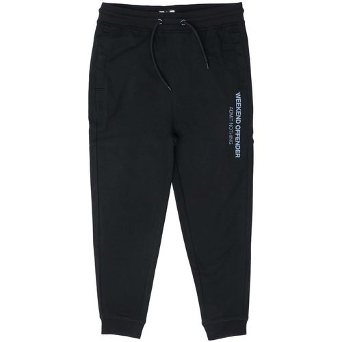 Weekend Offender Boys Boy's Junior Hugo Jog Pants With Large Woan Print in Black Cotton - 6Y