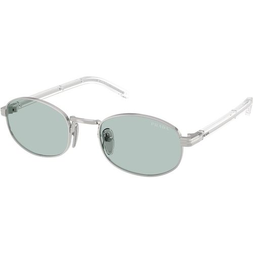 Prada Woman Prada PR B53S 1BC40N Sunglasses Metal Silver Blue Round Norma