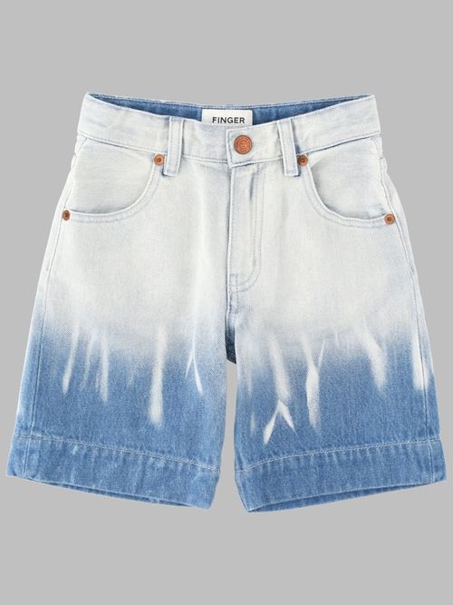 Finger In The Nose Sally Bleached Blue Dip Dye - Large Bermuda Short