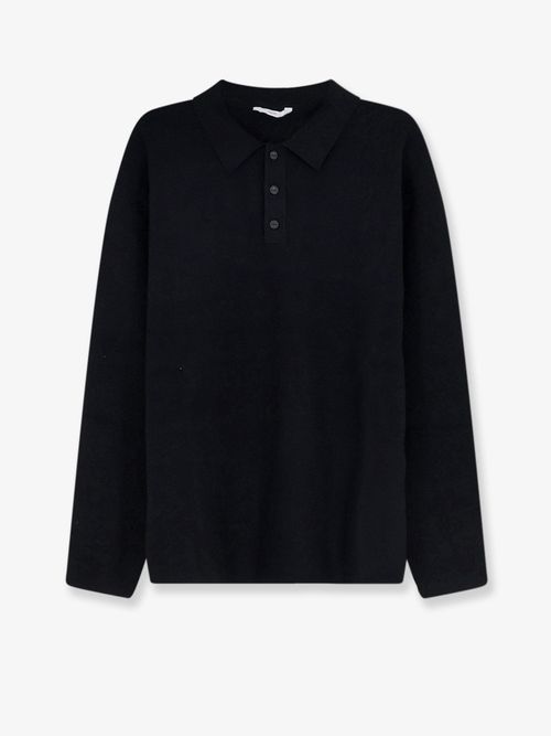 Viscose Blend Polo Shirt — Black