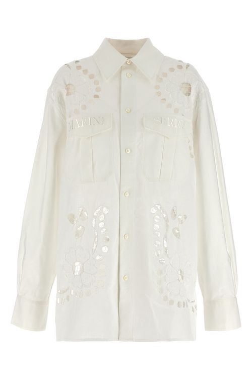 Cut-Out Embroidery Shirt