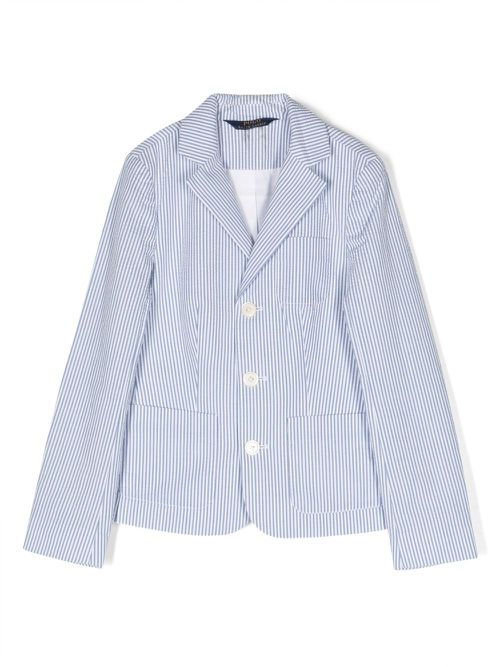Vertical-stripe pattern blazer - Blue