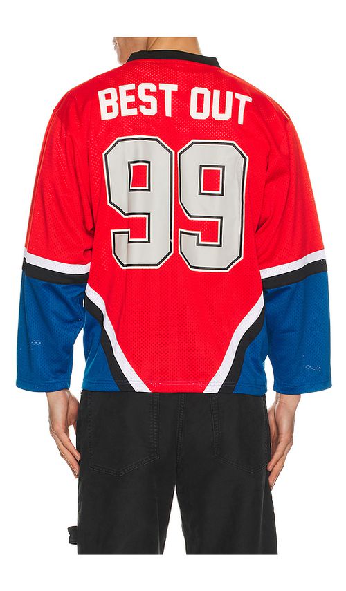 Badfriend Hockey Jersey in Red. S. Also in L, M, XL/1X
