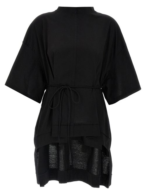 Asymmetric Cotton T-Shirt — Black