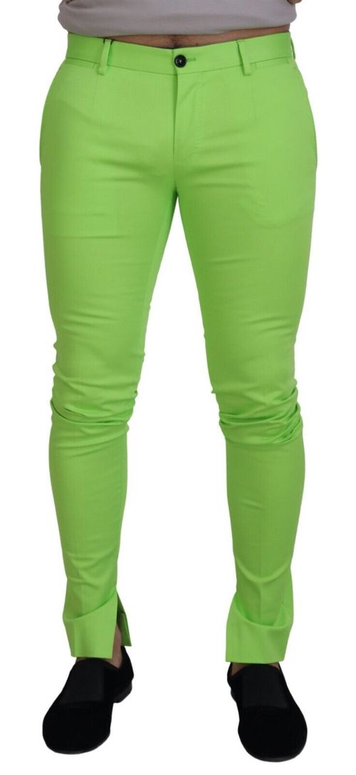 Cotton Skinny Trousers — Green