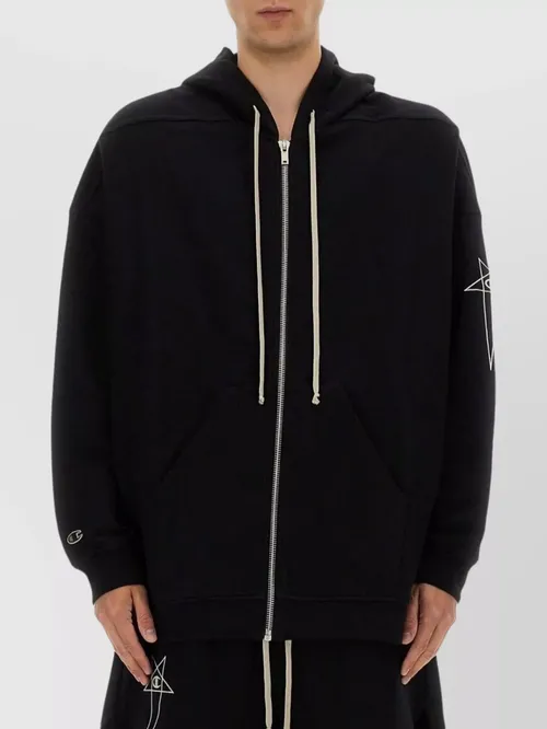 Rick Owens - oversized hoodie with long drawstrings and front pocket