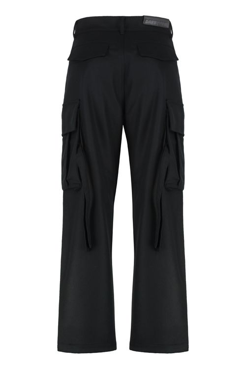 Cargo Pants in Wool, Straight Fit with Flap Pockets