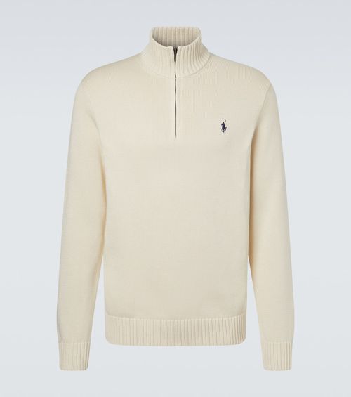 Cotton half-zip sweater