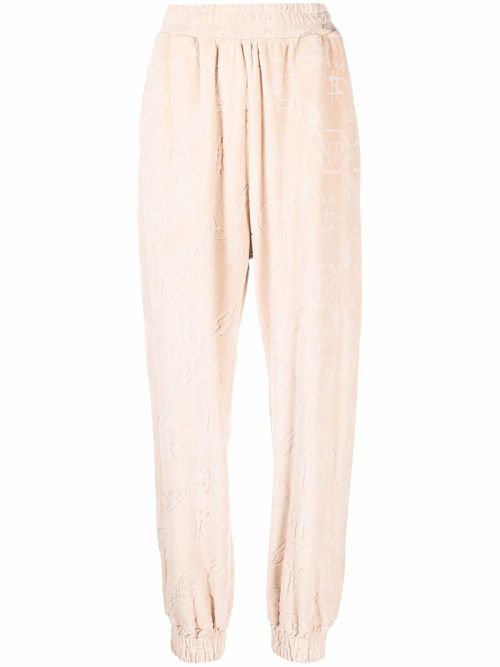 Monogram elasticated-waist joggers - Neutrals