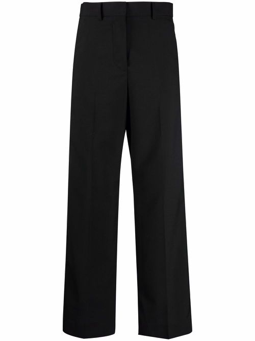 Side-stripe straight-leg trousers - Black