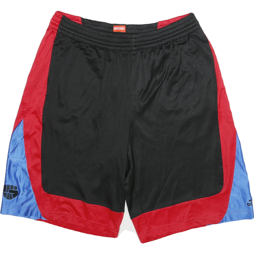 NIKE Mens Shorts Black & Red with Blue Panel L W30 Basketball Casual Sportswear