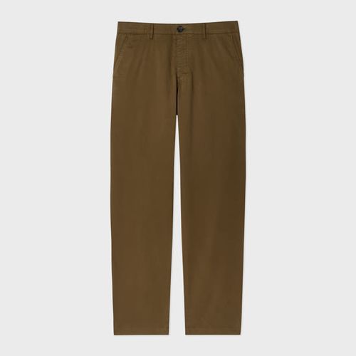 Tapered-Fit Khaki Stretch-Cotton Chinos Green