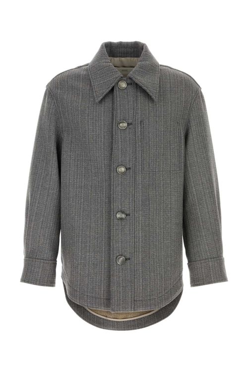 Virgin Wool Blend Jacket — Gray