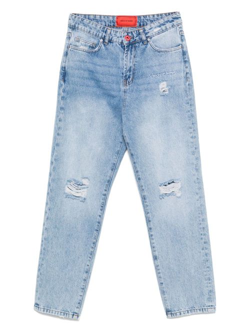 Distressed-effect jeans - Blue