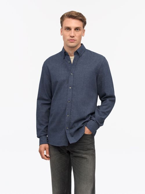 Tiger of Sweden Lässiges Baumwollhemd, Dusty Blue, Größe