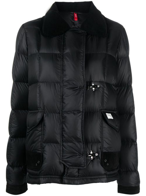 Classic-collar quilted down jacket - Black