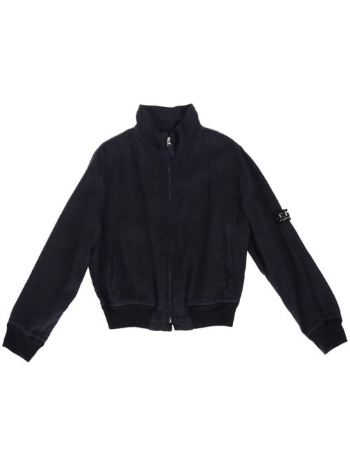 1990s linen bomber jacket - Black
