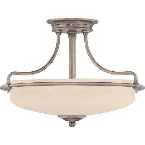 Griffin 3-Light Semi-Flush Mount in Antique Nicke