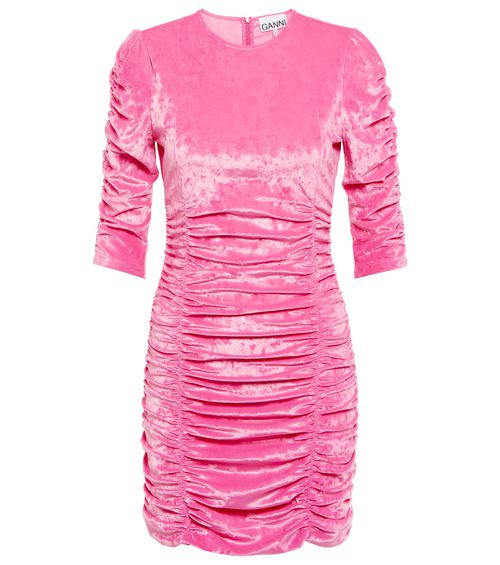 Ruched velvet minidress