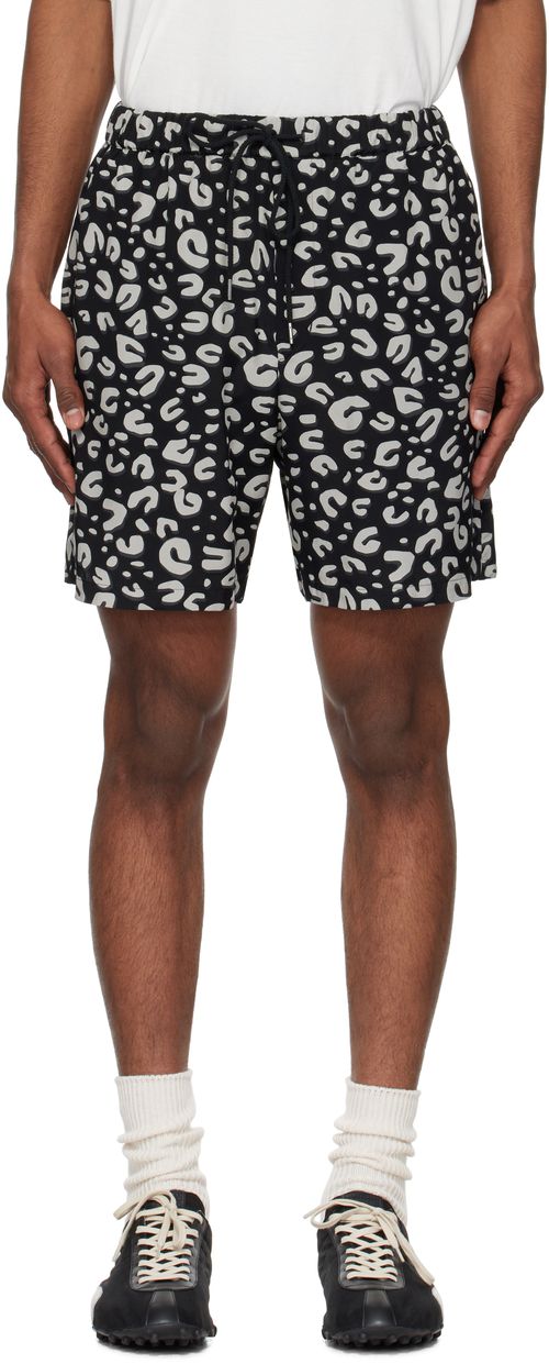 TAKAHIROMIYASHITA TheSoloist. Black & Gray Leopard Shorts