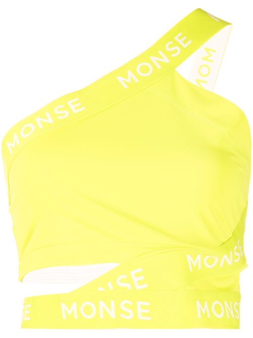 Cropped logo-print top - Green