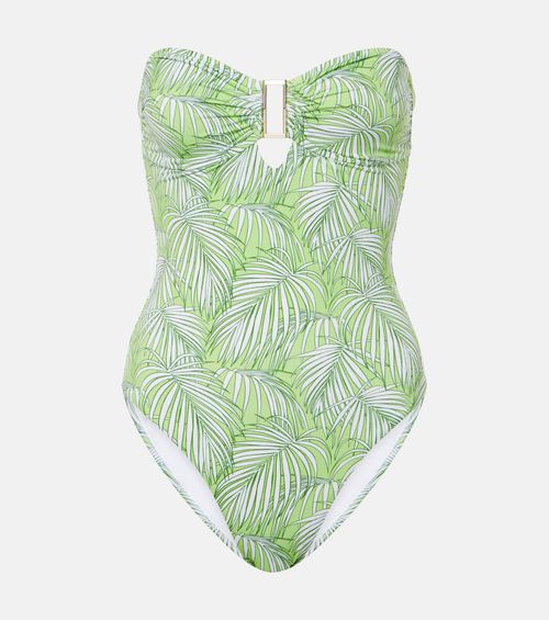 Como printed strapless swimsuit