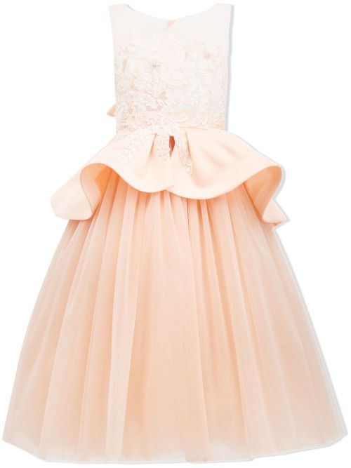 Eugenia floral-embroidered dress - Pink