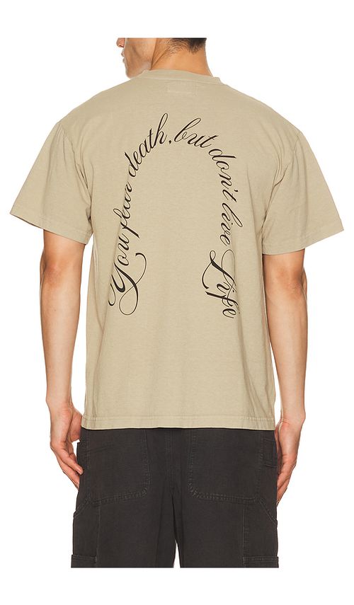 Afield Out Fear T-Shirt in Beige. S. Also in M, L, XL/1X