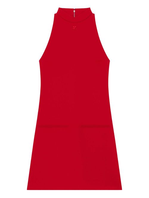 High-neck sleeveless dress - Red