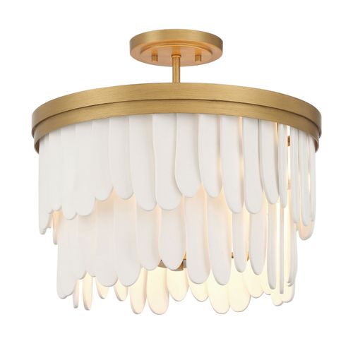 Painted Legacy Brass Semi Flush Mount from the Briscade Collection