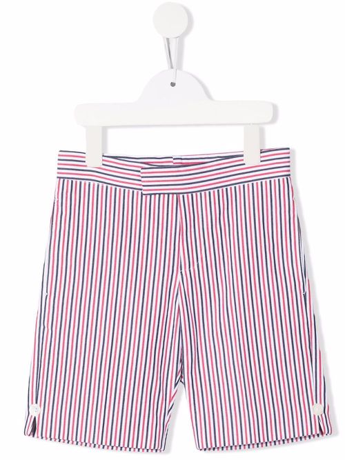 RWB stripe cotton shorts - Red