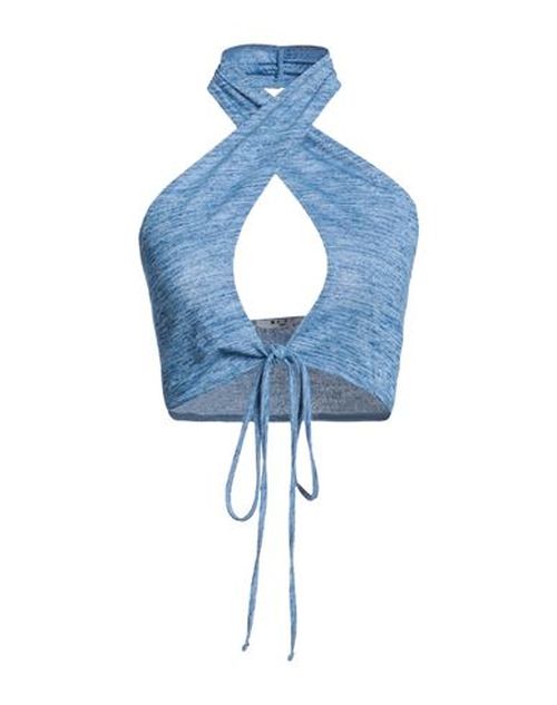 Woman Top Azure Size L Polyester, Viscose, Elastane