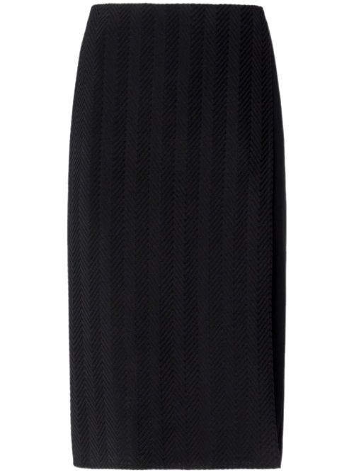 Zigzag-pattern midi skirt - Black