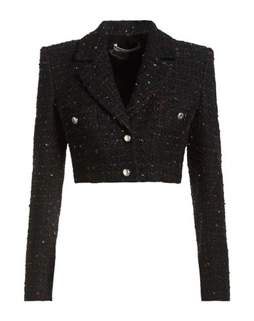 Woman Blazer Black Size 8 Synthetic fibers, Cotton, Polyester, Viscose, Metallic Polyester