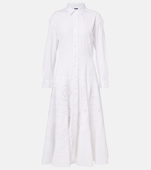 Broderie anglaise cotton shirt dress