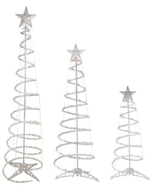 Northlight Set of 3 Clear Lighted Spiral Christmas Trees - 3ft 4ft And 6ft