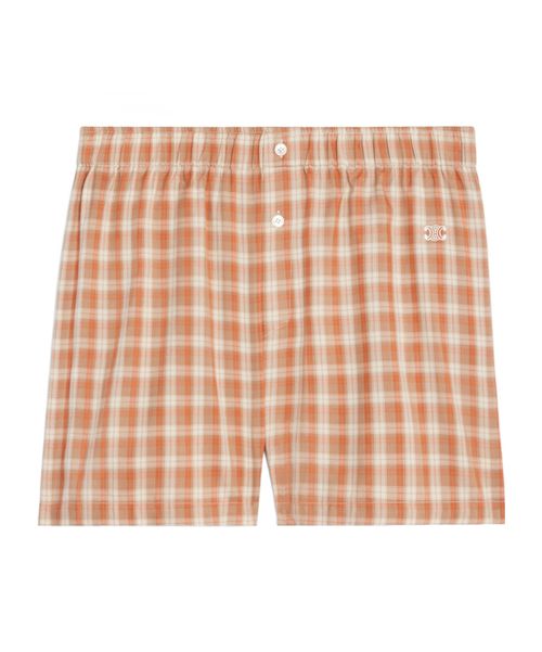 Boxer shorts in check silk