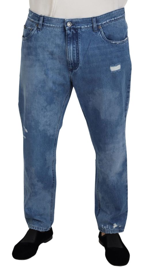 Distressed Denim Jeans — Blue