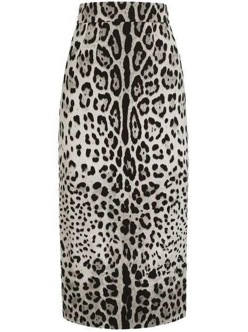 Leopard-print skirt - Grey